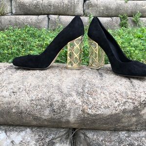 Karl Lagerfield Glass Black Heels